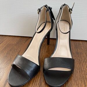Cole Haan Clara Grand 85mm Black Leather Heeled Sandals Size 10